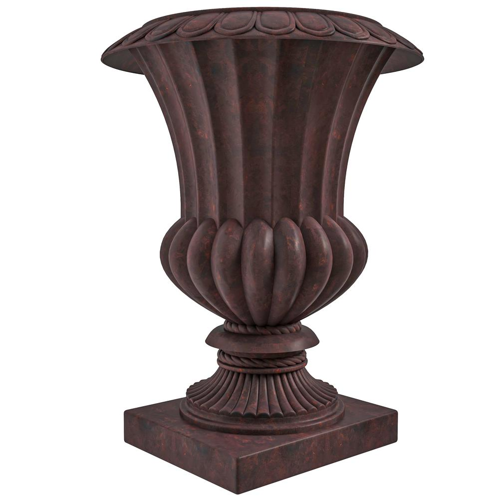 Lotus Series Poly Stone Planter in Brown, 20 Dia, 28 High