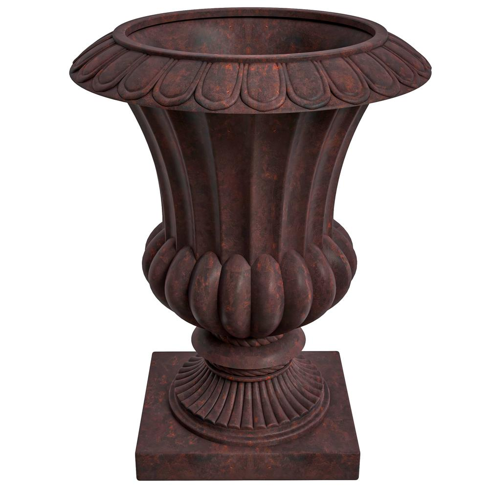 Lotus Series Poly Stone Planter in Brown, 20 Dia, 28 High