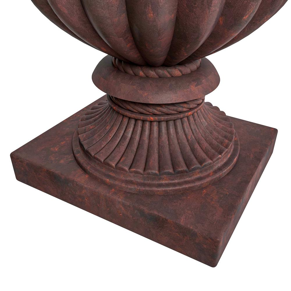 Lotus Series Poly Stone Planter in Brown, 20 Dia, 28 High