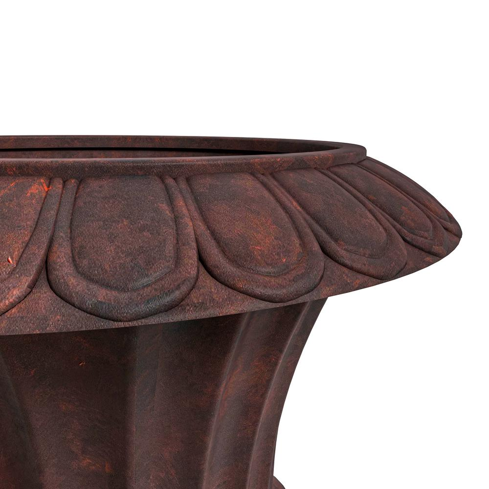 Lotus Series Poly Stone Planter in Brown, 20 Dia, 28 High