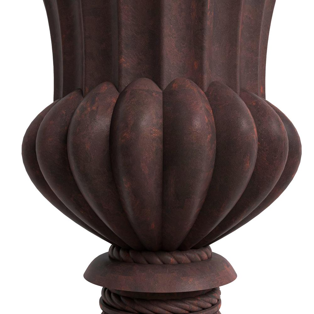 Lotus Series Poly Stone Planter in Brown, 20 Dia, 28 High