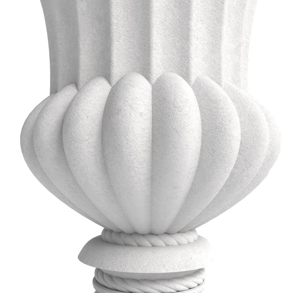 Lotus Series Poly Stone Planter in White, 20 Dia, 28 High