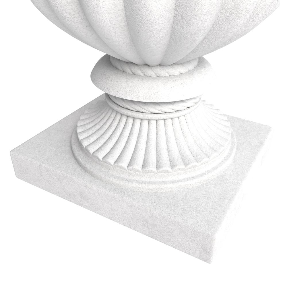 Lotus Series Poly Stone Planter in White, 20 Dia, 28 High