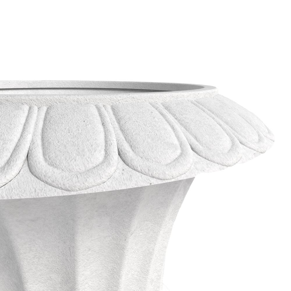 Lotus Series Poly Stone Planter in White, 20 Dia, 28 High