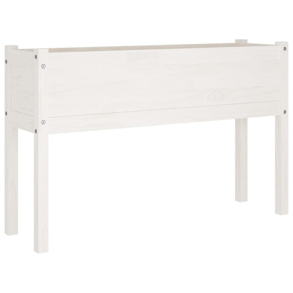 Garden Planter White 43.3"x12.2"x27.6" Solid Wood Pine