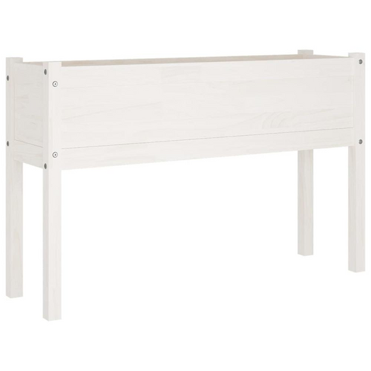 Garden Planter White 43.3"x12.2"x27.6" Solid Wood Pine