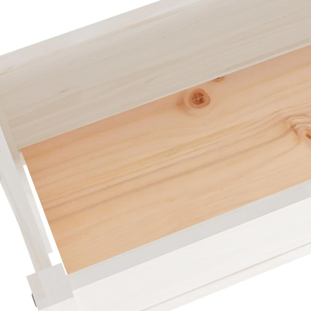 Garden Planter White 43.3"x12.2"x27.6" Solid Wood Pine