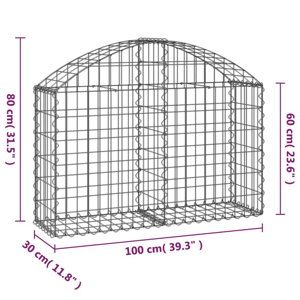 Arched Gabion Basket 39.4"x11.8"x23.6"/31.5" Galvanized Iron