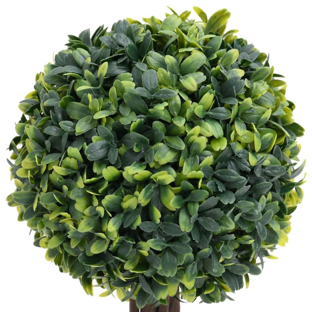 Artificial Boxwood Plants 2 pcs with Pots Ball Shaped Green 13