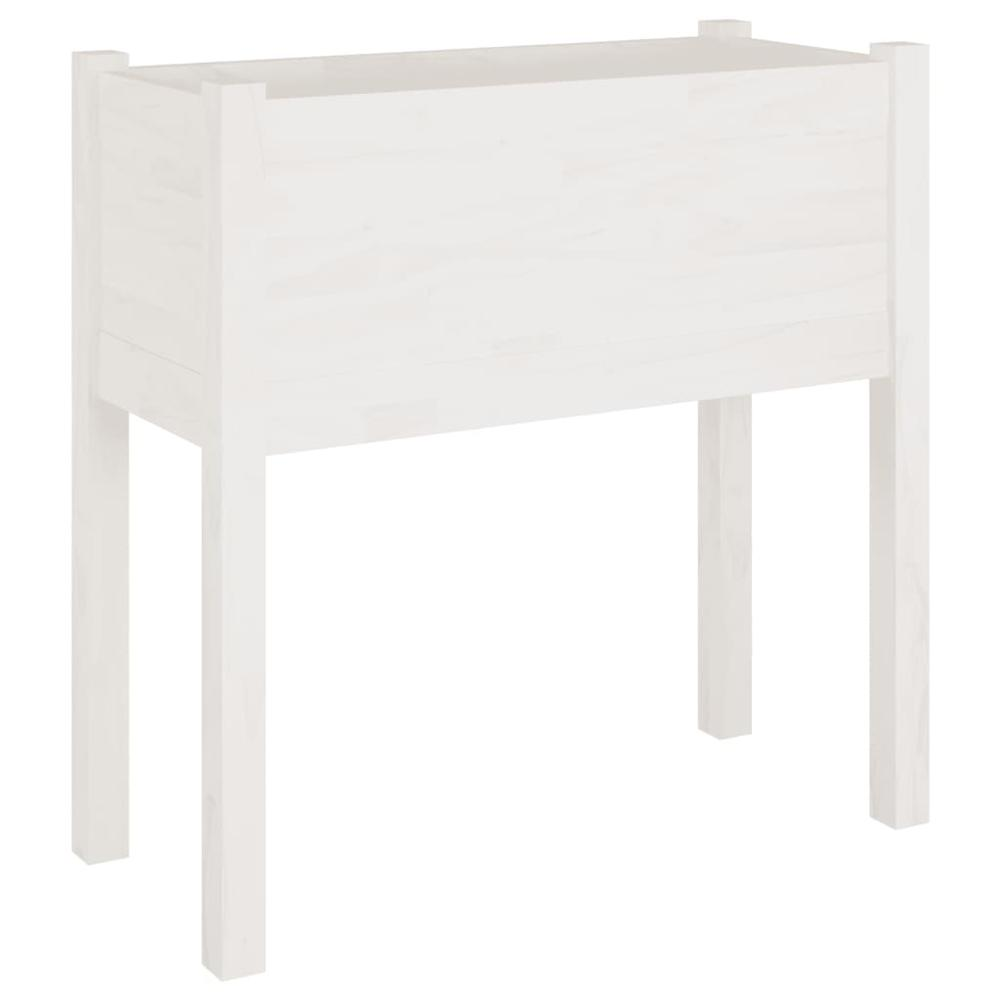 Garden Planters 2 pcs White 27.6"x12.2"x27.6" Solid Wood Pine