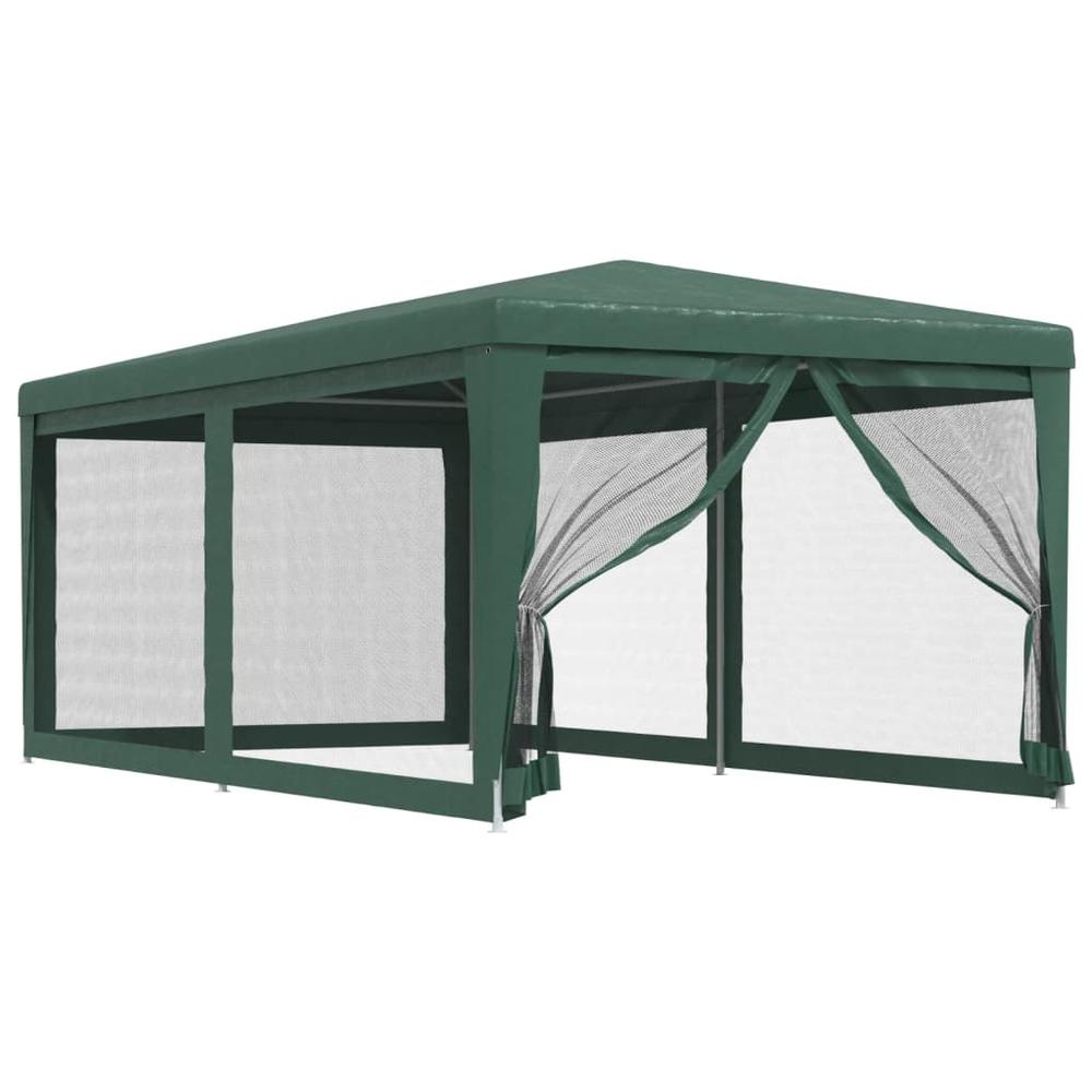 Party Tent with 6 Mesh Sidewalls Green 9.8'x19.7' HDPE