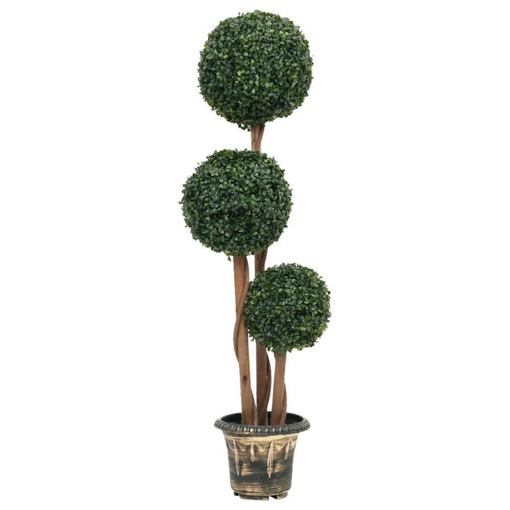 Artificial Boxwood Plant with Pot Ball Shaped Green 46.9