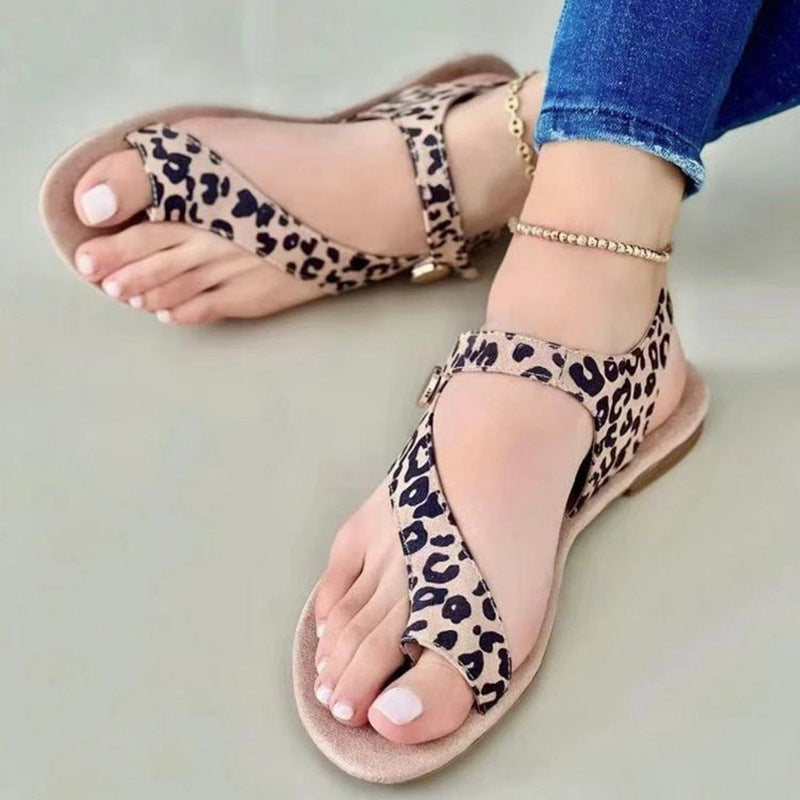 Women's Leopard Print Casual Beach Sandals