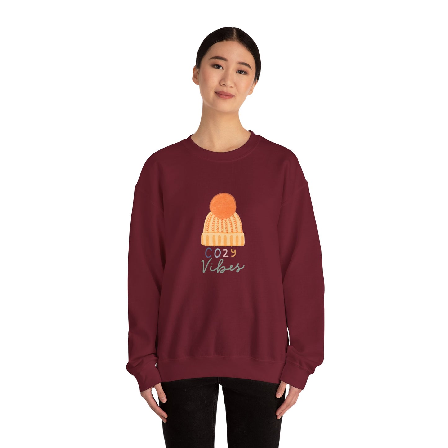 Autumn Beanie Cozy Vibes Unisex Heavy Blend™ Crewneck Sweatshirt