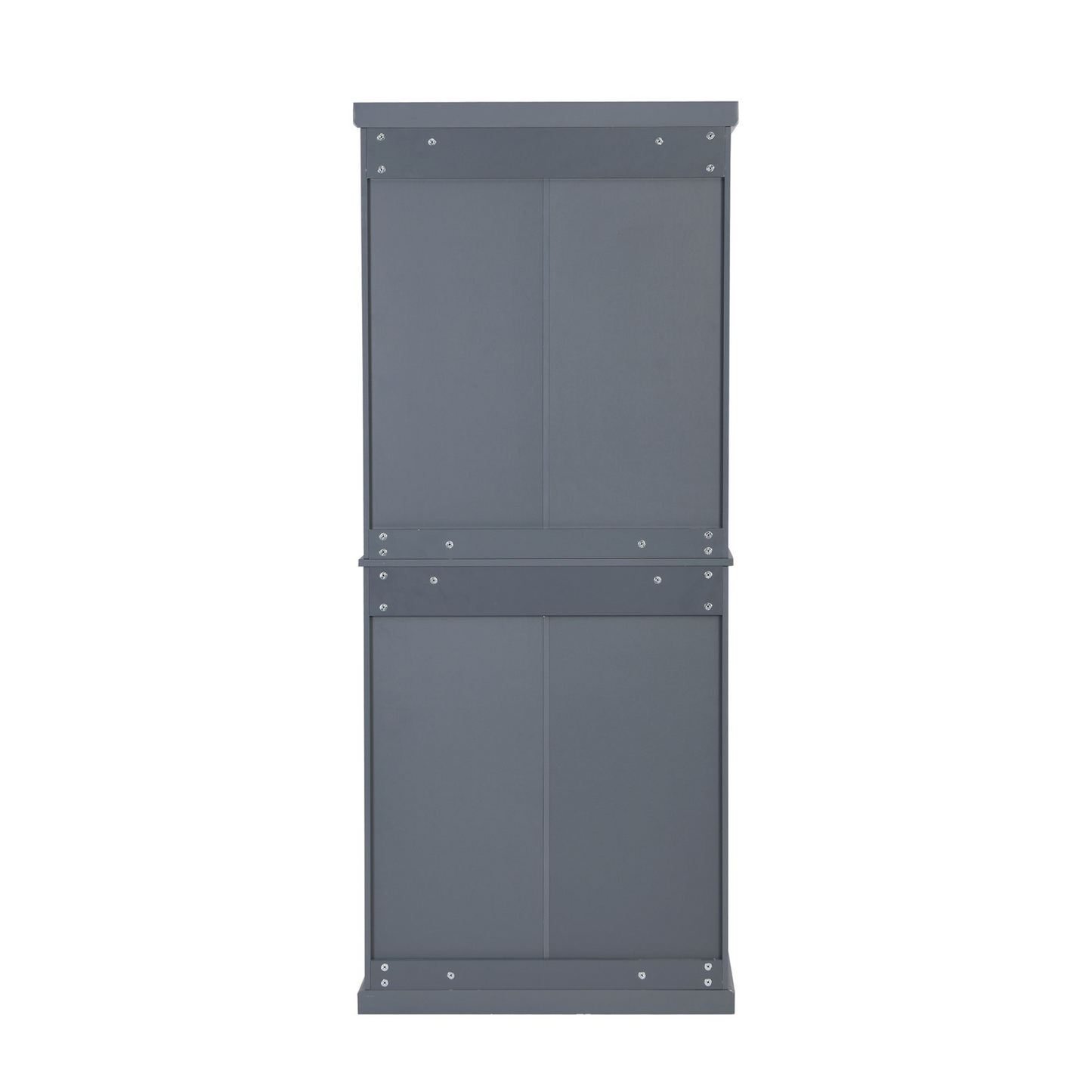 Freestanding Tall Kitchen Pantry, 72.4" Minimalist Kitchen Storage Cabinet Organizer with 4 Doors and Adjustable Shelves,Gray