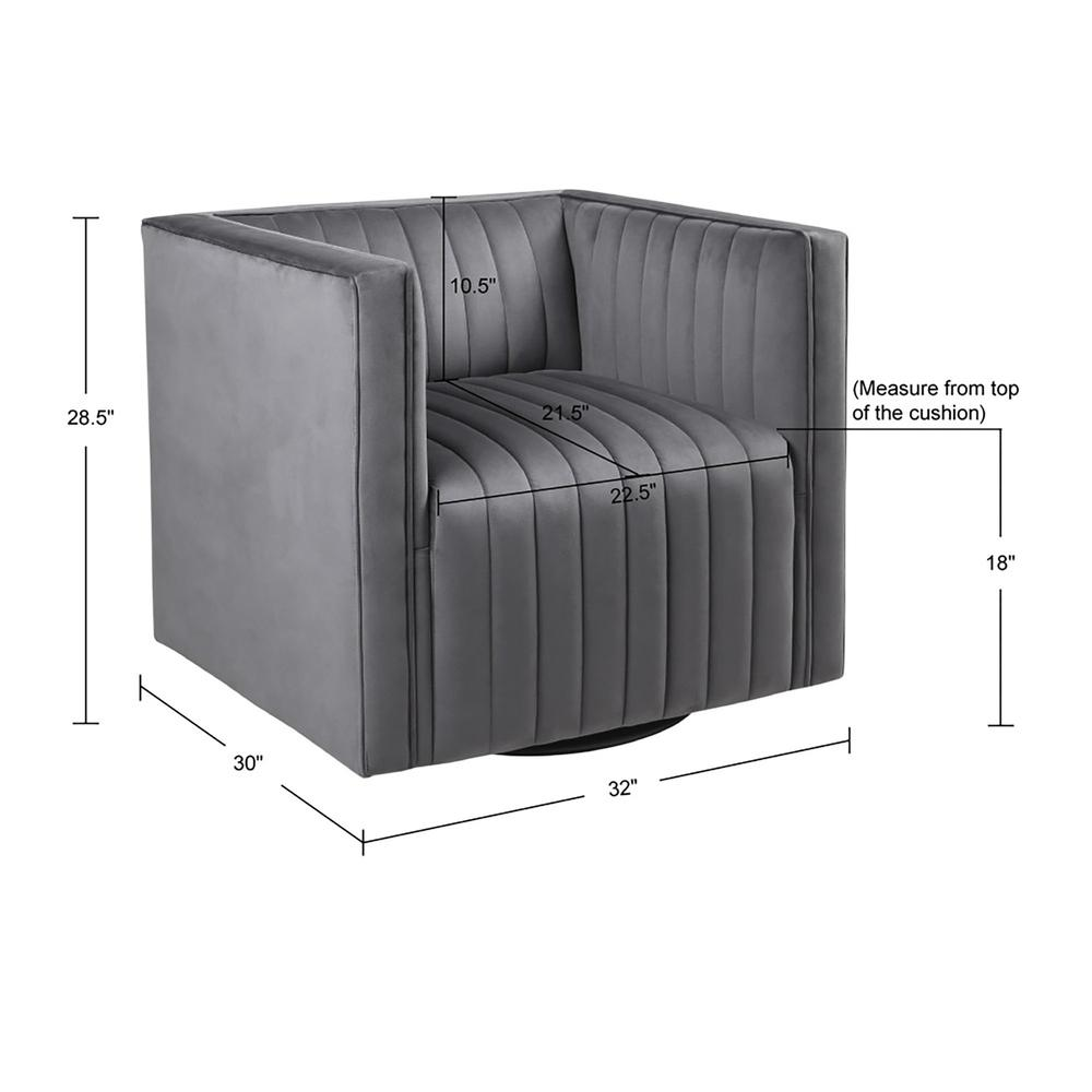 Channel Tufted Swivel Armchair