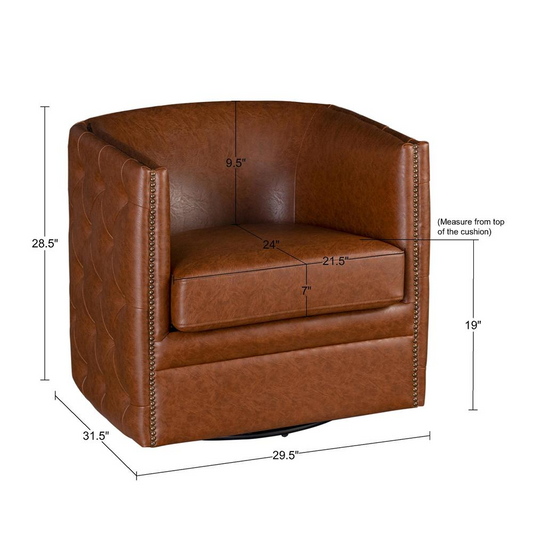 Tufted Barrel Swivel Chair