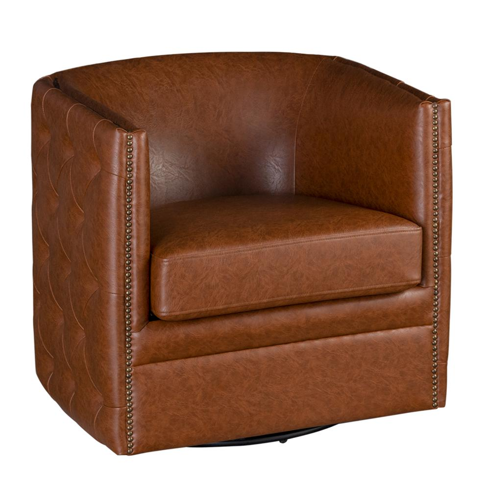 Tufted Barrel Swivel Chair