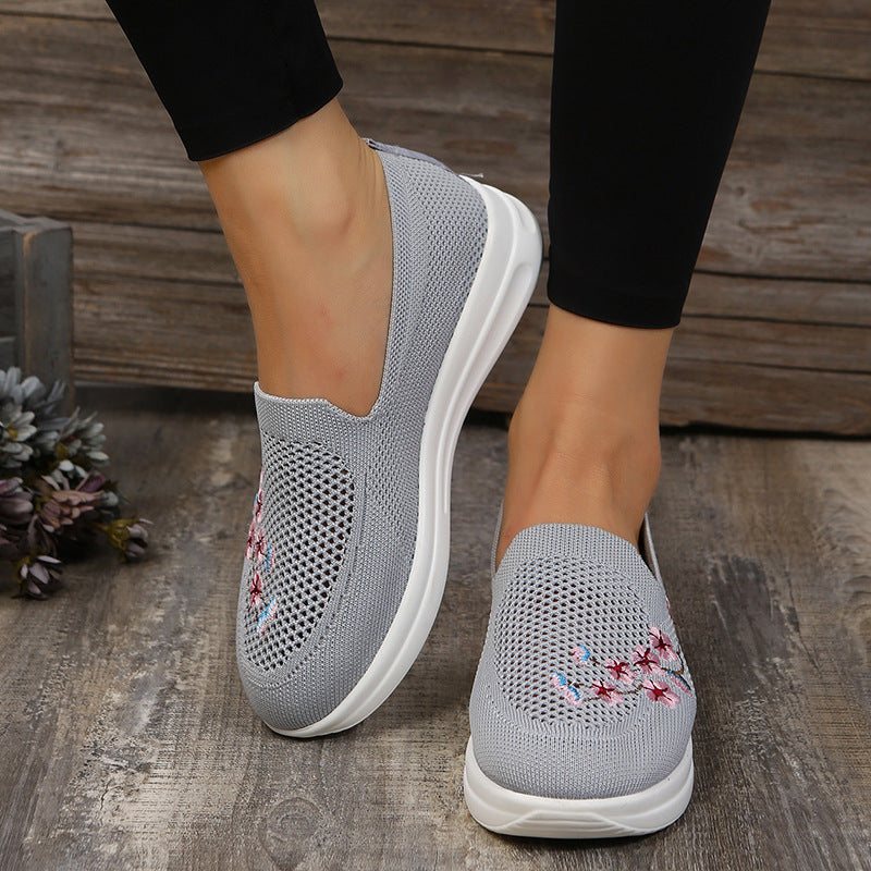 Embroidered Breathable Mesh Loafers