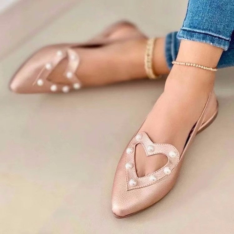 Love Shoes With Pearls Flats/Sandals