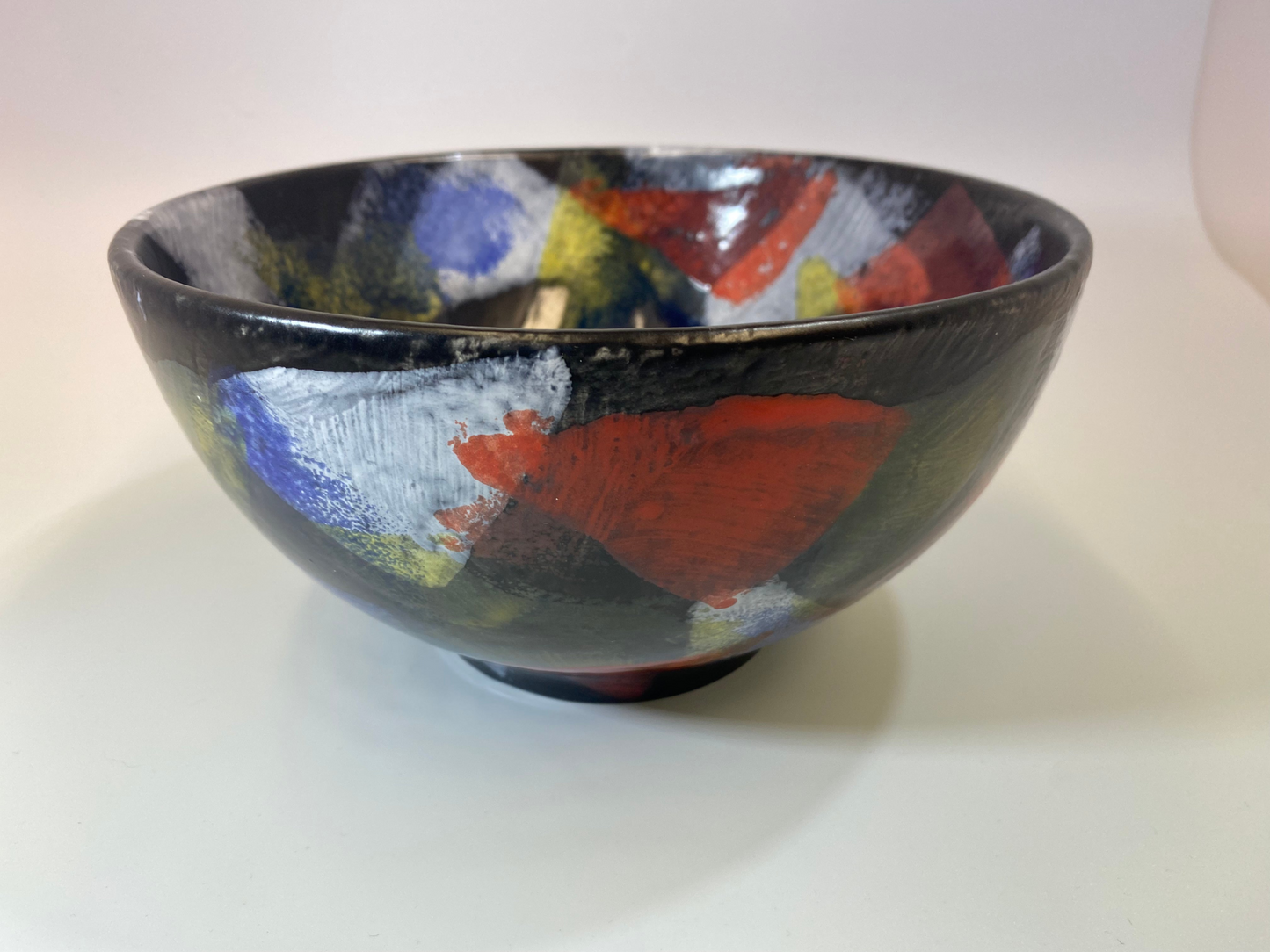 Ceramic Fruit Bowl Abstract Glaze