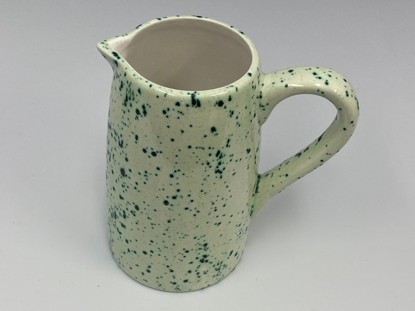 Butter Dish, Sugar Bowl, Milk Jug Set Speckled Green Glaze