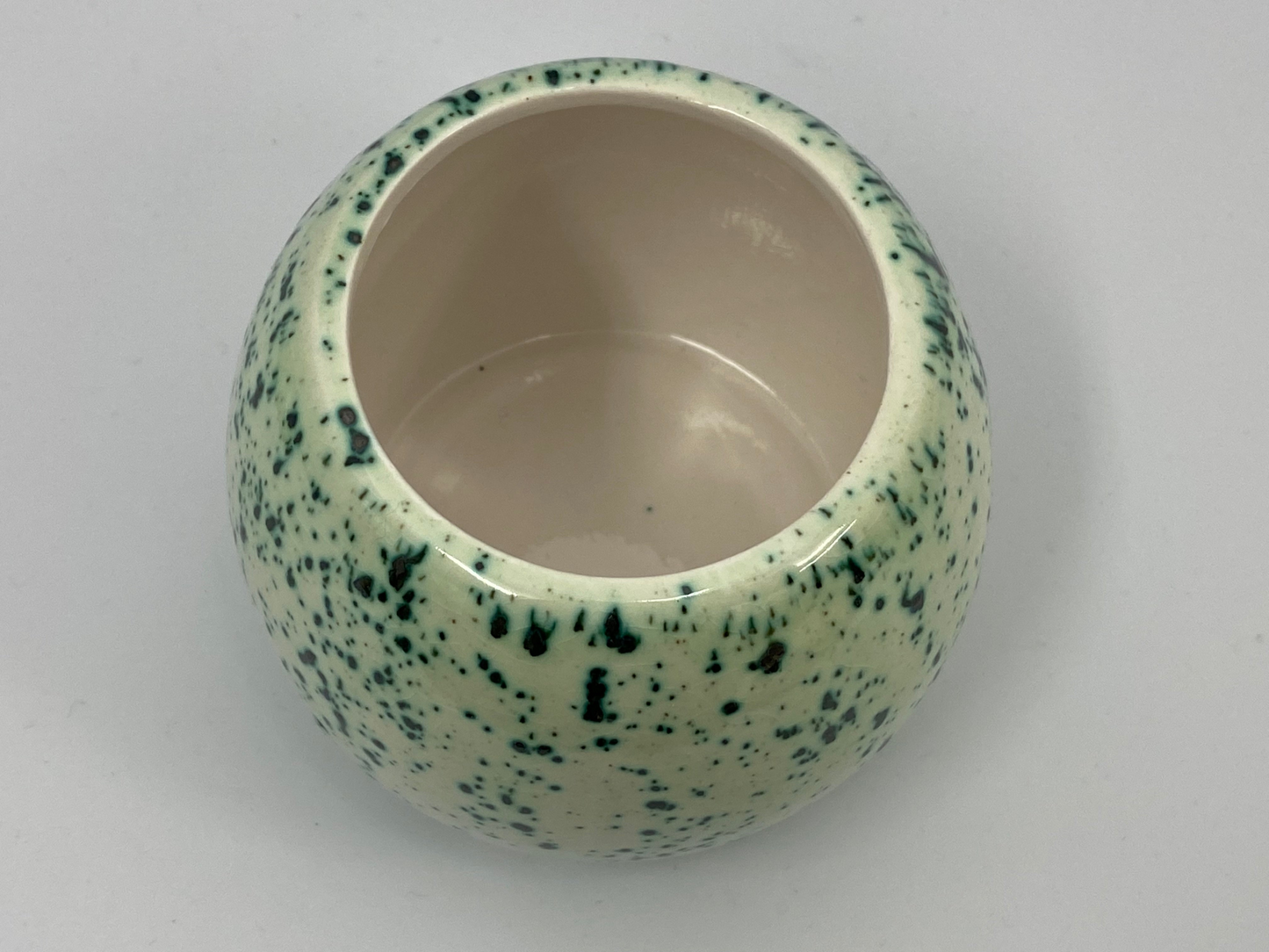 Butter Dish, Sugar Bowl, Milk Jug Set Speckled Green Glaze