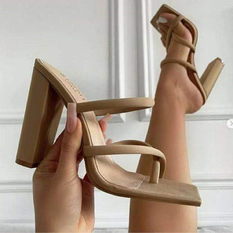 Roman Chunky High Heel Fashion Sandals