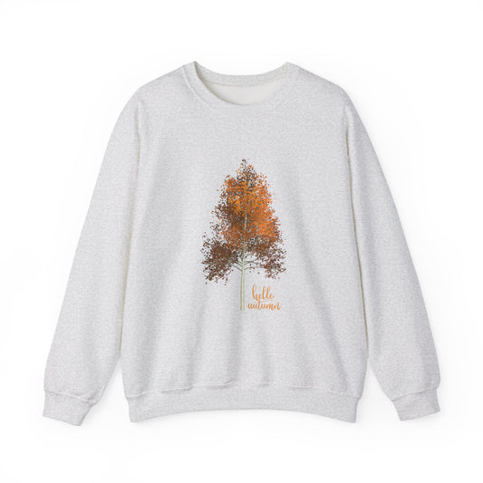 Hello Autumn, Tree Unisex Heavy Blend™ Crewneck Sweatshirt