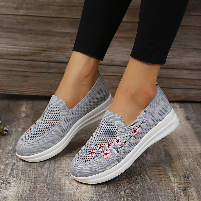 Embroidered Breathable Mesh Loafers