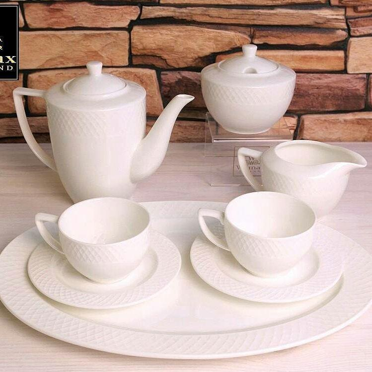 White 3 Oz | 90 Ml Coffee Cup & Saucer Set Of 6 In Gift Box