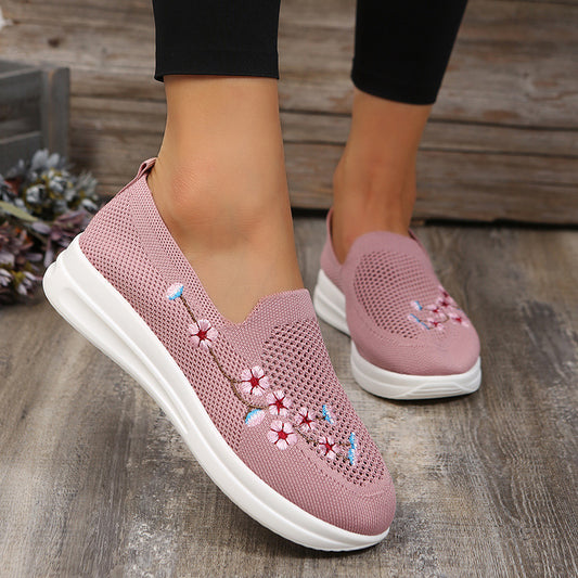 Embroidered Breathable Mesh Loafers