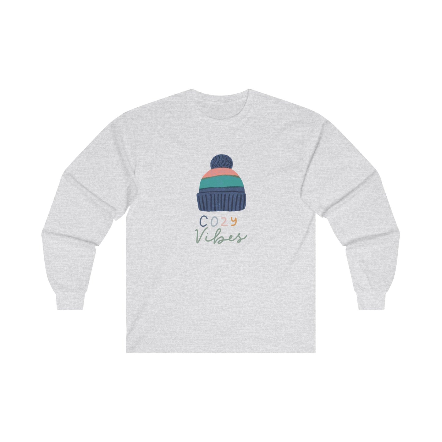 Beanie, Cozy Vibes Unisex Ultra Cotton Long Sleeve Tee