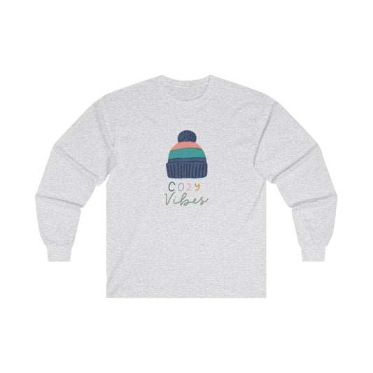 Beanie, Cozy Vibes Unisex Ultra Cotton Long Sleeve Tee