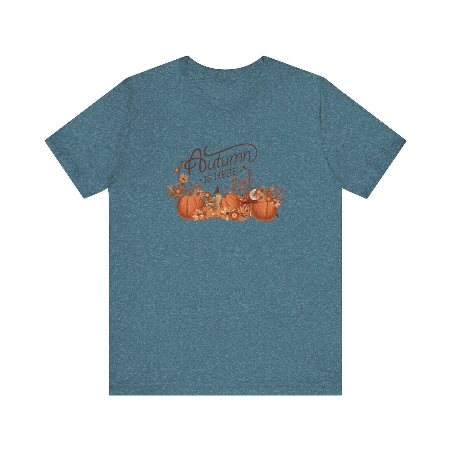 Autumn is Here, pumpkins Unisex Jersey Short Sleeve Tee