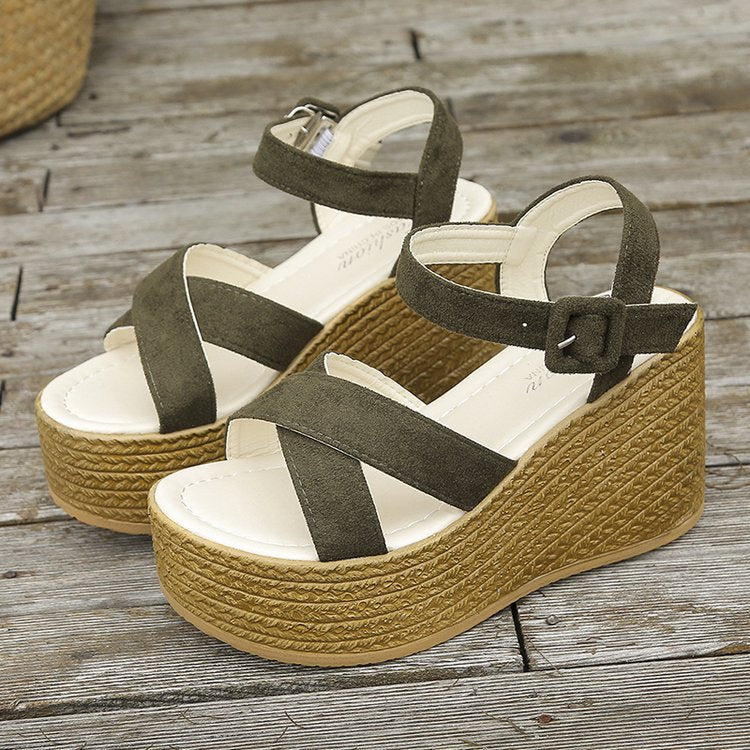 Wedge Sandals Casual Non-slip Cross-strap