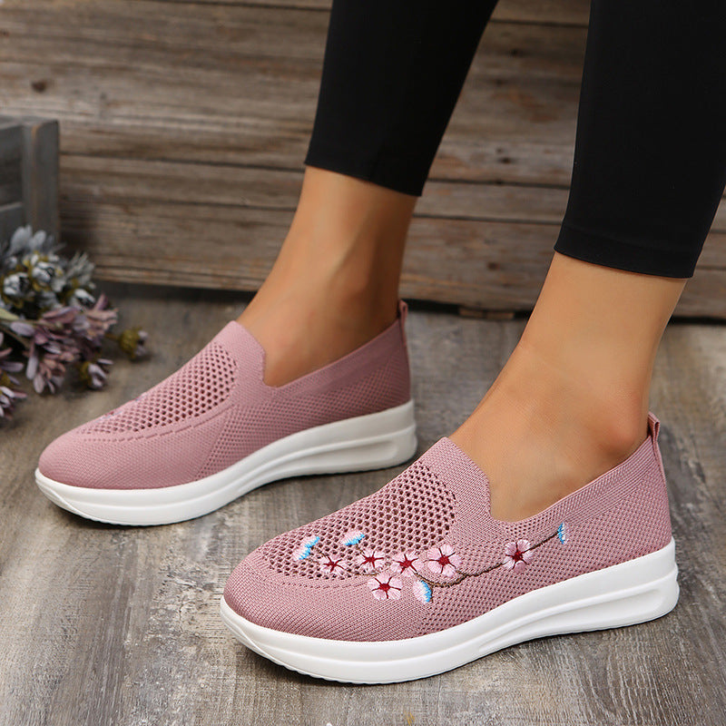 Embroidered Breathable Mesh Loafers