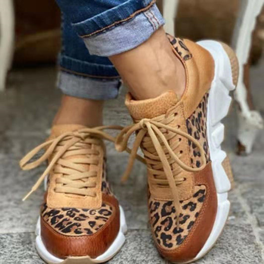 Low-top Leopard Print Casual Shoes Round Toe