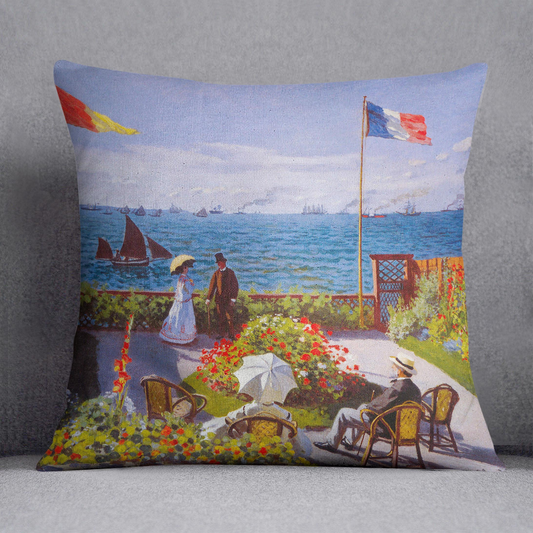 Garden at Sainte Adresse 2 by Monet Cushion