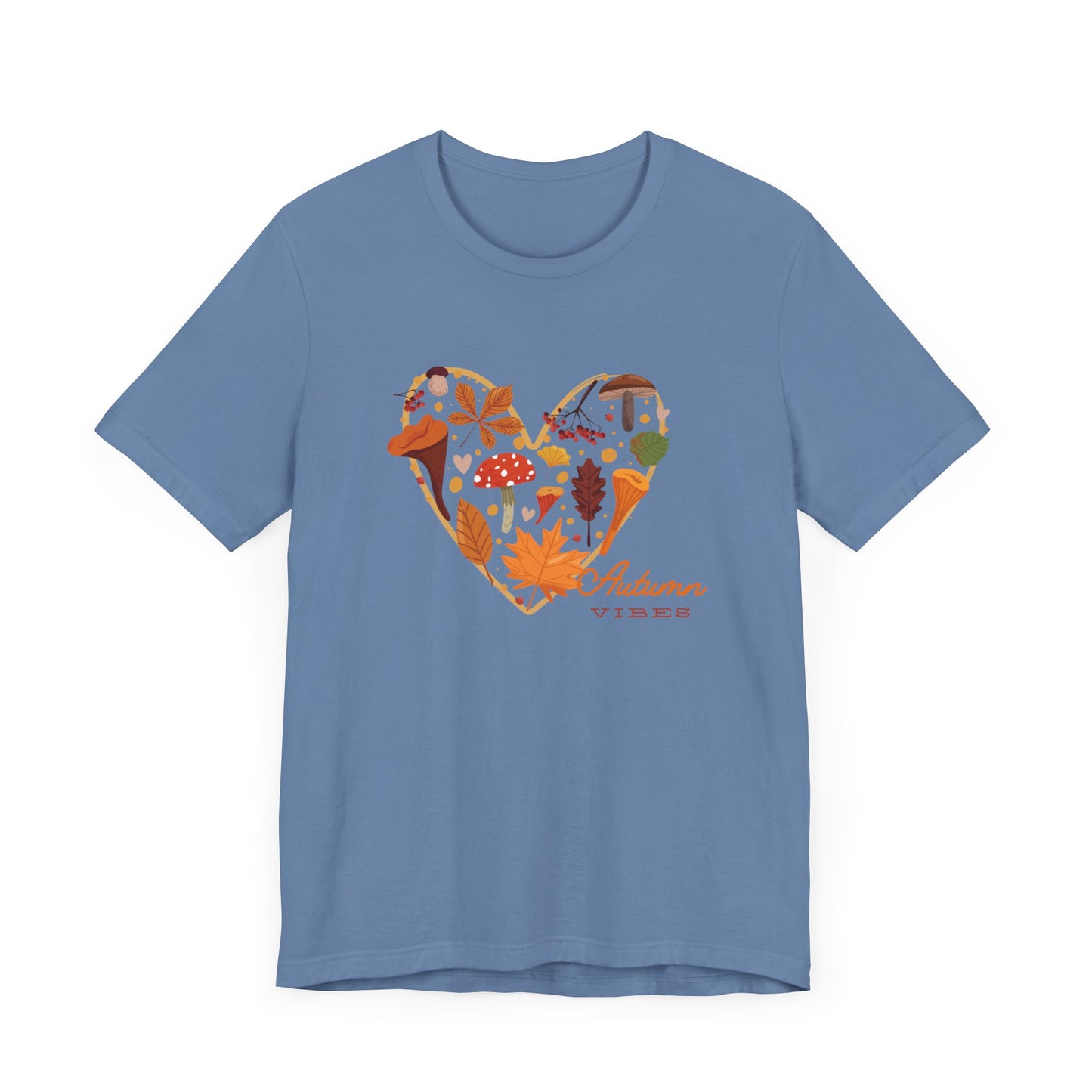 Autumn Vibes, heart Unisex Jersey Short Sleeve Tee