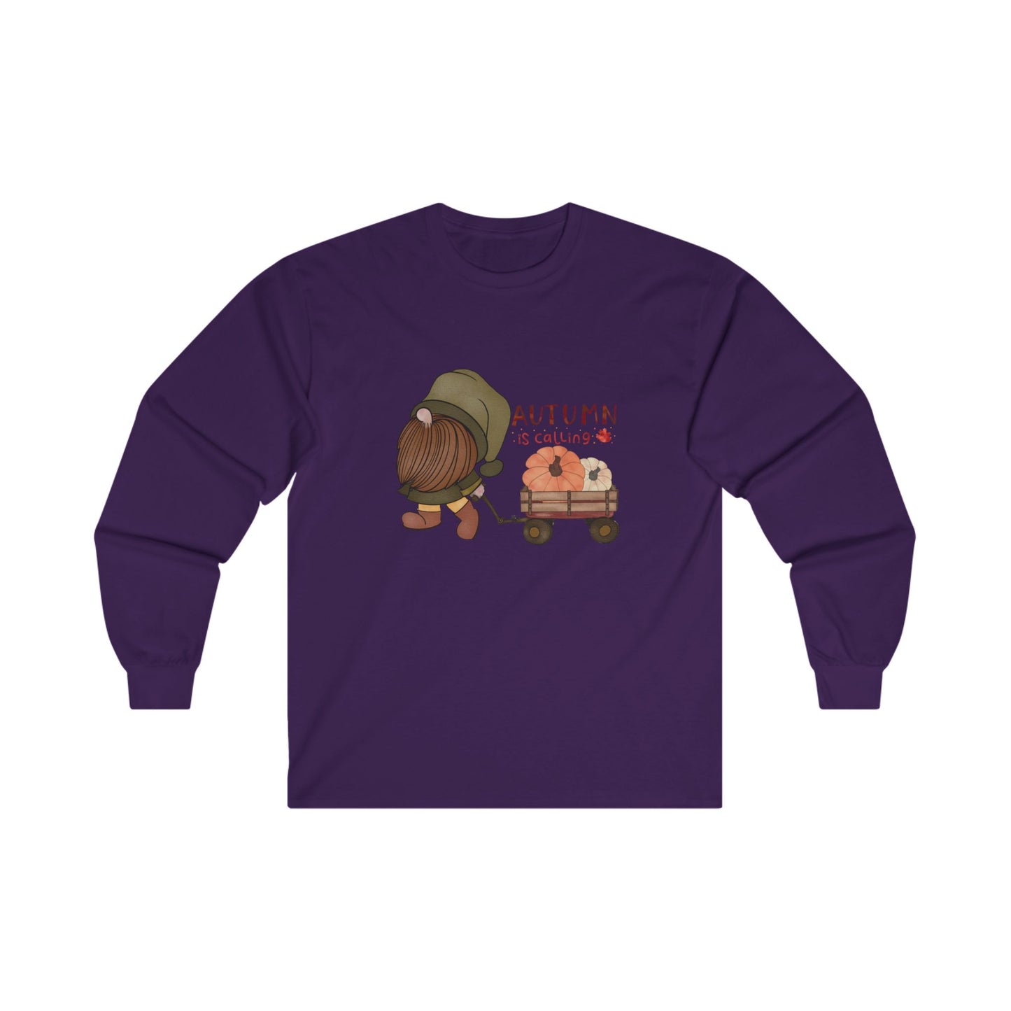 Autumn is Calling Gnome with Pumpkins Unisex Ultra Cotton Long Sleeve Tee