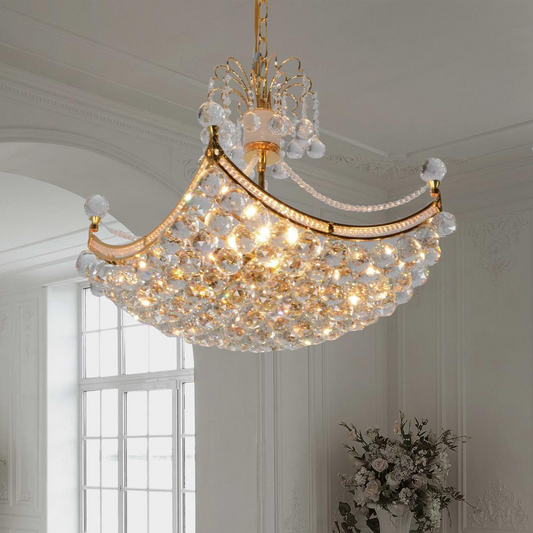 Crystal Orb Basket Chandelier