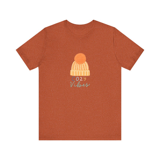 Autumn Beanie Cozy Vibes Unisex Jersey Short Sleeve Tee