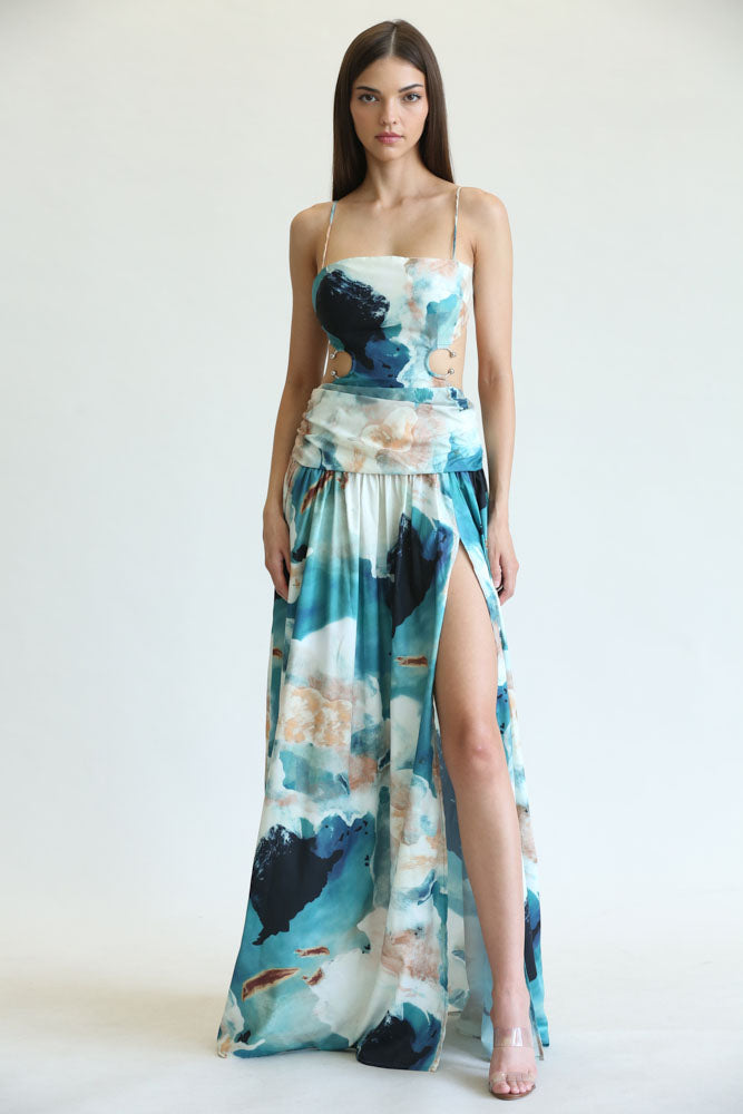 Verity - Watercolor Floral Print Pattern Dress