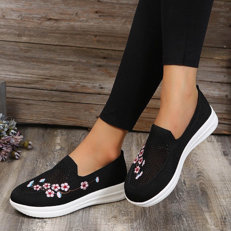 Embroidered Breathable Mesh Loafers