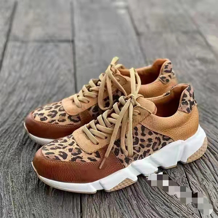 Low-top Leopard Print Casual Shoes Round Toe