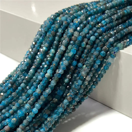 Natural Apatite Abacus Beads 3*4 mm Polished Rondelle Spacer Strand Beads