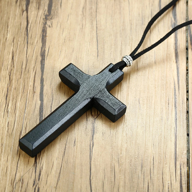 Men's/Women's Wood Cross Crucifix Pendant  Christian Necklaces