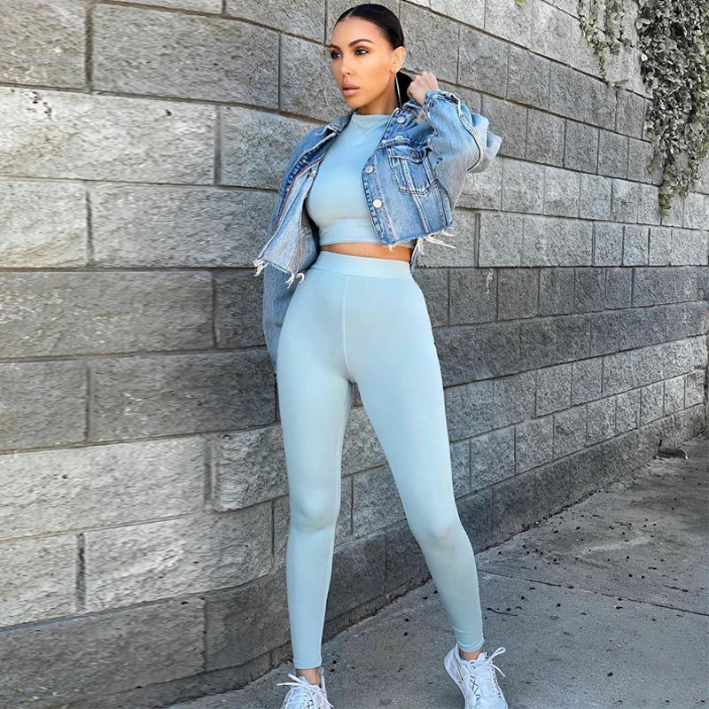 Bodycon Two Piece Set Long Sleeve Tracksuits