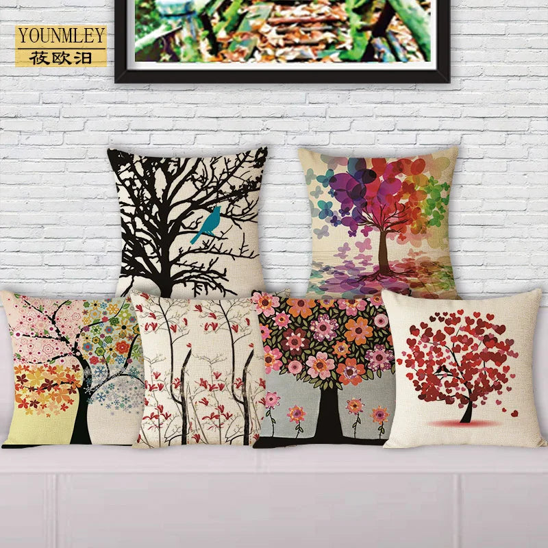 Plants, Trees Pillow Cover 18x18"